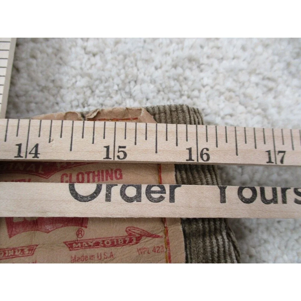 VINTAGE Levis Jeans Men 33x25 Brown White Tab Corduroy Bootcut Western 80s USA - Picture 13 of 14
